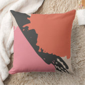 Modern Brushstrokes - Pink, Peach & Black on Beige クッション (ブランケット)
