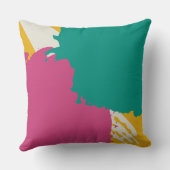 Modern Brushstrokes - Pink, Teal & Yellow on Cream クッション (裏面)