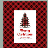 Modern buffalo gift bag custom name Christmas tree ミディアムペーパーバッグ