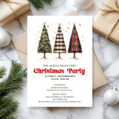 Modern buffalo plaid Christmas tree printable  招待状