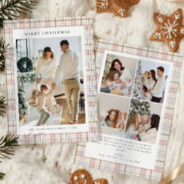 Modern Buffalo Plaid Photo collage Christmas   シーズンカード