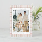 Modern Buffalo Plaid Photo collage Christmas   シーズンカード (スタンド正面)