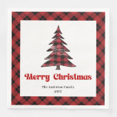 Modern buffalo tree napkins personalized holiday (正面)