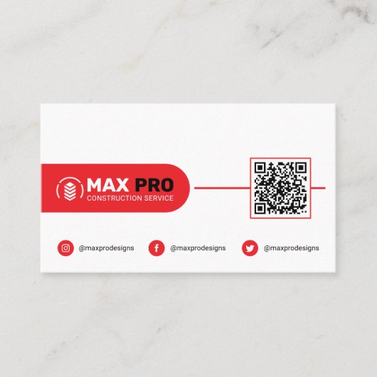 Modern Building & Construction, Contractor White 名刺 (正面)