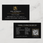 Modern Building Construction Golden & Black  名刺 (正面/裏面)