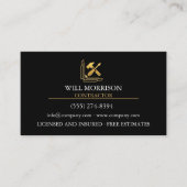 Modern Building Construction Golden & Black  名刺 (正面)