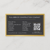 Modern Building Contractor Metal QR Code 名刺 (裏面)