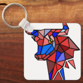 Modern Bull Icon Keychain – Clean Zodiac‑Style キーホルダー (正面)