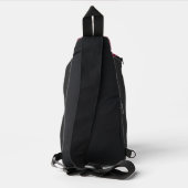 Modern Burgundy and Black Monogram スリングバッグ (裏面)