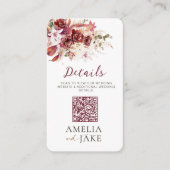 Modern Burgundy & Blush Wedding Details  エンクロージャーカード (正面)