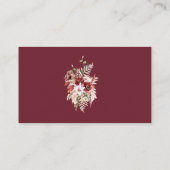 Modern Burgundy Boho Flat Wedding Place Card  プレイスカード (裏面)
