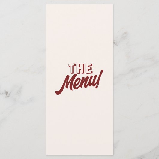 Modern Burgundy Bold Funky Retro Unique Wedding  メニュー (裏面)