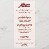 Modern Burgundy Bold Funky Retro Unique Wedding  メニュー (正面)
