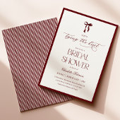 Modern Burgundy Bridal Shower Invitation 招待状