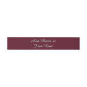 Modern Burgundy Calligraphy Personalized Names 招待状ベリーバンド (フラット)