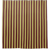 Modern Burgundy Chartreuse Green Stripes Pattern シャワーカーテン (正面)