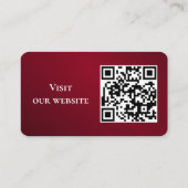 Modern Burgundy Custom Logo and QR Code  名刺 (裏面)