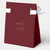 Modern Burgundy Minimalist Monogram Favor Box フェイバーボックス (裏面)