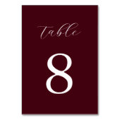 Modern Burgundy Minimalist Wedding  テーブルナンバー (裏面)