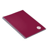 Modern Burgundy Monogram ノートブック (右側)