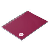 Modern Burgundy Monogram ノートブック (左側)