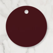 Modern Burgundy Monogram Minimalist Wedding フェイバータグ (裏面)