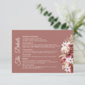 Modern Burgundy QR Code Wedding Details  エンクロージャーカード (スタンド正面)