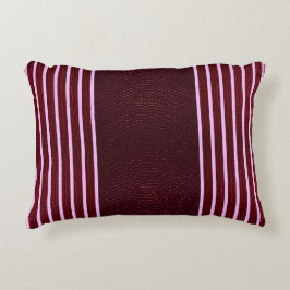 Modern Burgundy Reptile Skin & Stripe  アクセントクッション