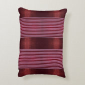 Modern Burgundy Reptile Skin & Stripe アクセントクッション (裏面(縦))
