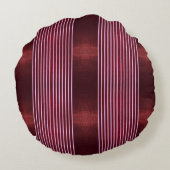 Modern Burgundy Reptile Skin & Stripe ラウンドクッション (裏面)
