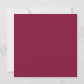 Modern Burgundy Script Ivory Bow Chic Wedding Card (裏面)