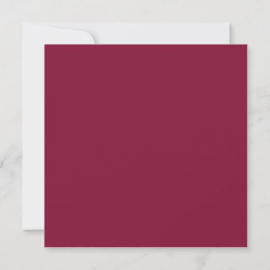 Modern Burgundy Script Ivory Bow Chic Wedding Card (裏面)