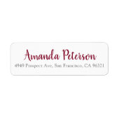 Modern Burgundy Script Name and Address ラベル (正面)