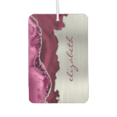 Modern Burgundy Silver Agate Metallic カーエアーフレッシュナー (正面)