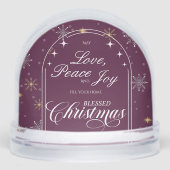 Modern Burgundy Snowflake Christmas Photo (正面)