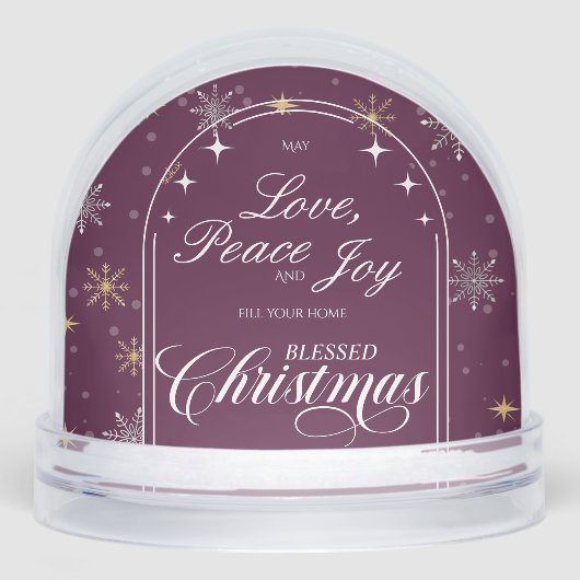 Modern Burgundy Snowflake Christmas Photo (正面)