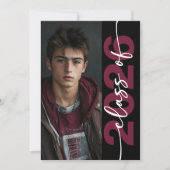 Modern Burgundy Typography Grad Announcement 招待状 (正面)