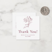 Modern Burgundy Wedding Budget Thank You ノートカード (正面/裏面インサイチュ)