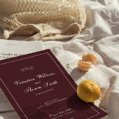 Modern Burgundy Wedding Invitation 招待状