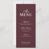 Modern Burgundy Wedding Menu (正面)