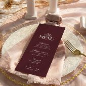 Modern Burgundy Wedding Menu