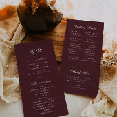 Modern Burgundy Wedding Program プログラム