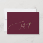 Modern Burgundy Wedding RSVP (正面)