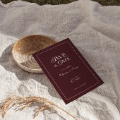 Modern Burgundy Wedding Save the Date 招待状