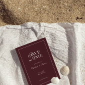 Modern Burgundy Wedding Save the Date 招待状