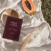 Modern Burgundy Wedding Save the Date 招待状