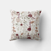 Modern Burgundy Wildflowers | Elegant Boho Floral  クッション (裏面)