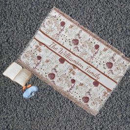 Modern Burgundy Wildflowers | Elegant Boho Floral  スローブランケット