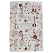 Modern Burgundy Wildflowers | Elegant Boho Floral  ミディアムペーパーバッグ (正面)