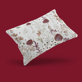 Modern Burgundy Wildflowers | Elegant Boho Floral  枕カバー